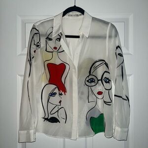 Alice + Olivia Elegant White Blouse